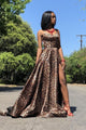 Sexy Prom Dresses A-Line Spaghetti Straps Sweep Train Leopard Printed Prom Dress with Split OHC562