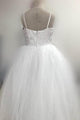 A Line Spaghetti Straps Lace Sleeveless Ivory Tulle Flower Girl Dresses  OHR024 | Cathyprom